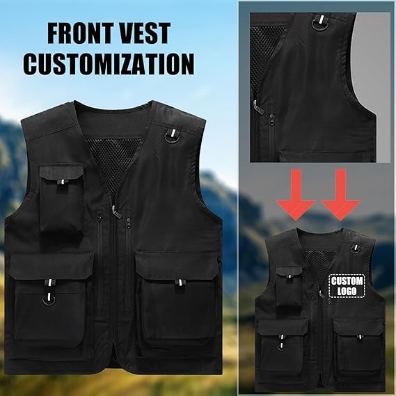 Chaleco de carga personalizado multibolsillos transpirable para caza y montaña 7