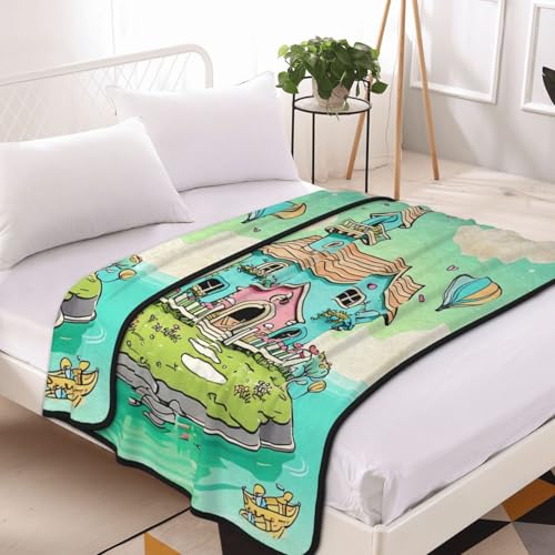 Couverture en flanelle double couche 152x203 cm Whimsical Bliss
