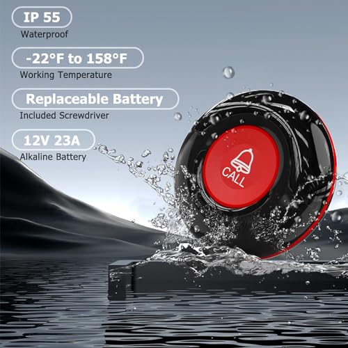 CallToU-Wireless-Caregiver-Call-Button-Ederly-Monitoring-Alert-Systems-for-Seniors-1-Plugin-Receiver-2-Waterproof-Transmitters