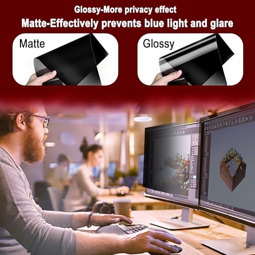 Vxaop [2-Pack] 24 Inch Computer Privacy Screen Filter (16:9 Aspect Ratio) - Removable, Anti Glare & Blue Light Blocking, Compatible with HP Dell ASUS Acer Samsung Monitors by Vxaop - Image 4