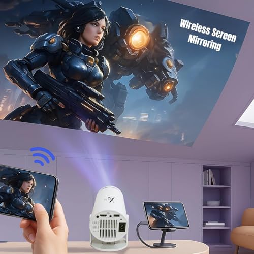 Image of Vision Pro Smart Android Projector | Native 720p HD, 4K Support | Dual WiFi, Bluetooth | Auto Keystone | 1GB RAM 8GB Storage | Netflix Prime Hotstar | 6500 Lumens Portable Home Theater Projector
