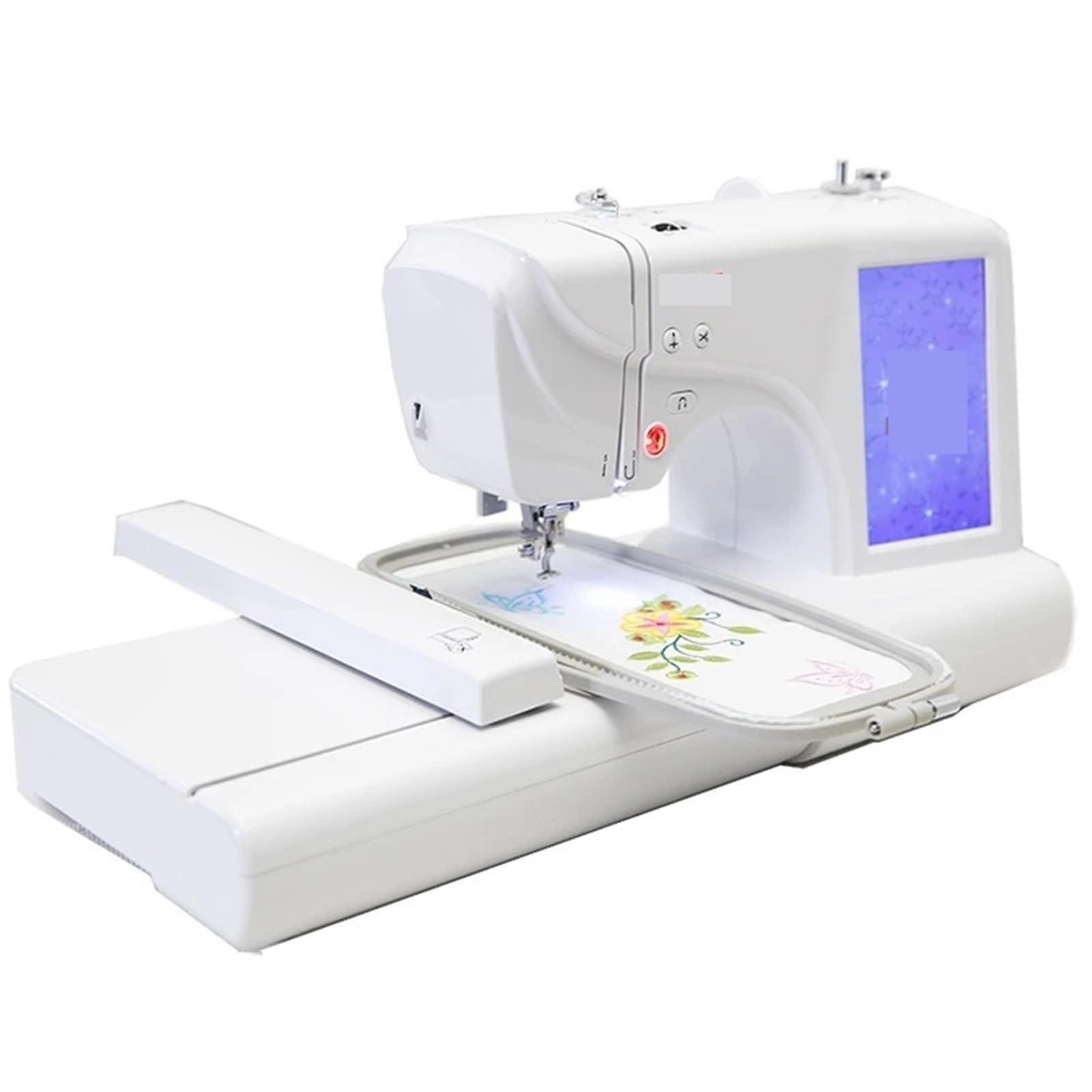 Edede One Color Sewing Machine, Household Sewing Machine Multi-Function Sewing Embroidery Mechanical Small Computer Embroidery Machine 7" Lcd Touch Screen