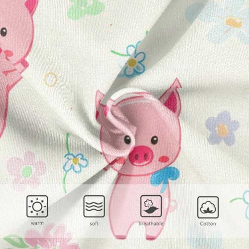 Cute Pink Piglets Floral Beige Cute Panties Girl Toddler Girls Underwear Cotton Personalized Briefs Kids Undies 2t3