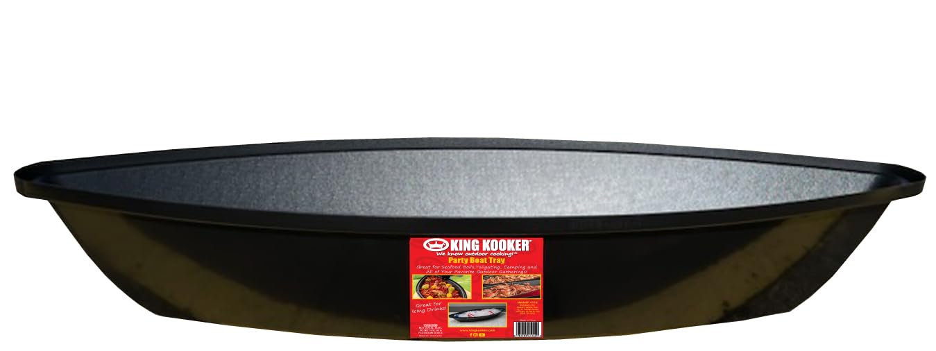 King Kooker 4114 Party Boat Serving Tray, Multicolor, Plastic, 44 x 16.5 in, Holds 50 lbs Seafood