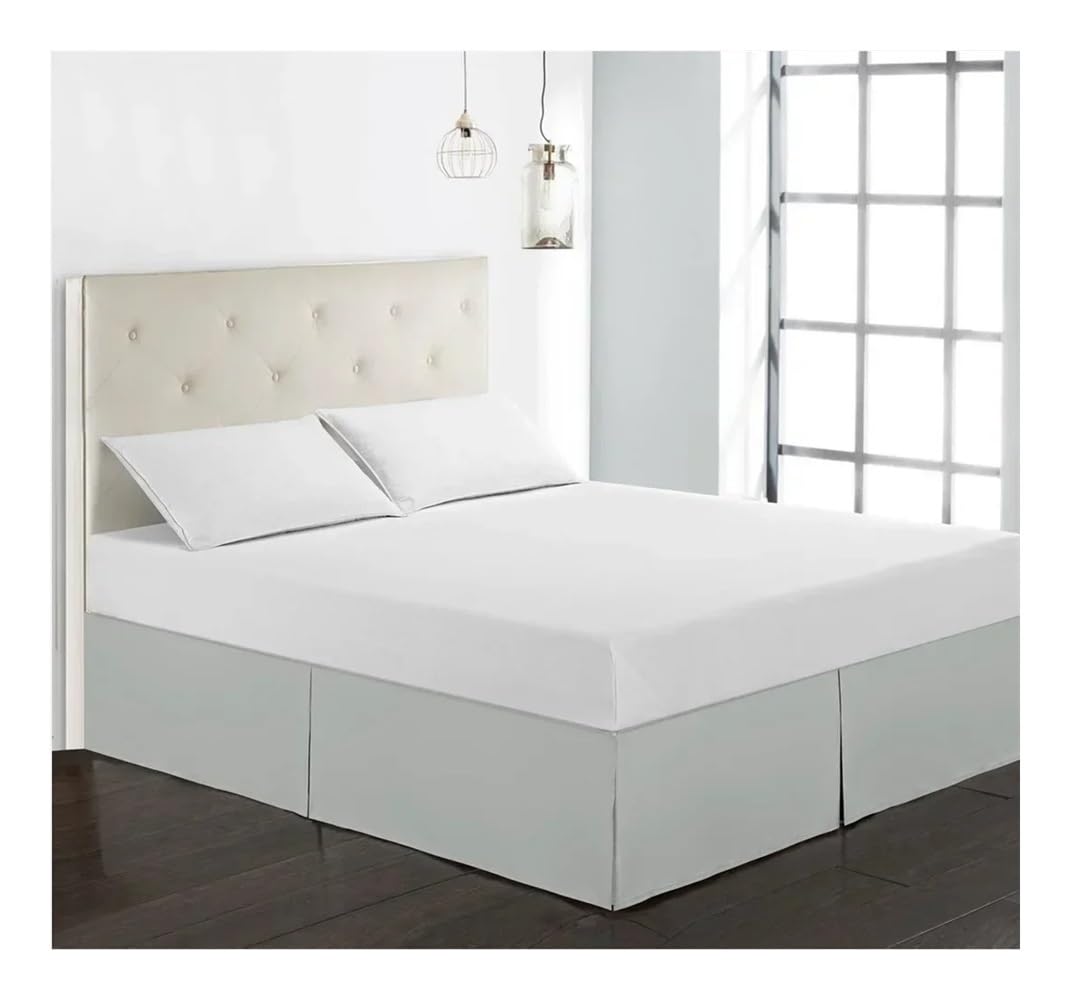 Mantovana giroletto per letto matrimoniale spazzolato, di alta qualità, 35,6 cm, queen size, per casa e hotel (grigio chiaro, F (137 x 190 cm)