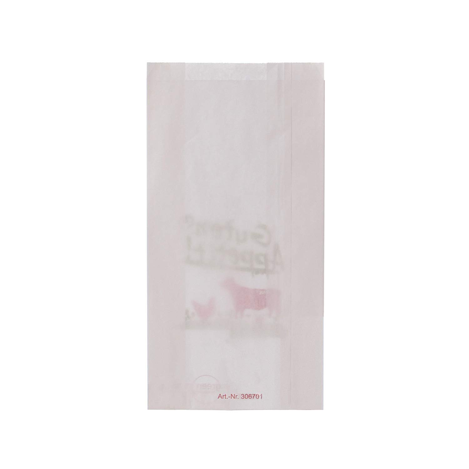 1000 Metzgerfaltenbeutel – Weiß, 12+5x23 Cm, Mit Neutraldruck „Guten Appetit“ – Fettabweisendes Kraftpapier – Inkl. Verpackungslizenz (VerpG)