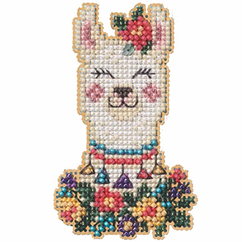 Broderie au point de croix Mill Hill Little Lama pour un après-midi détente