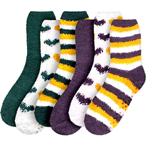 Image of BambooMN Colorful Fuzzy Socks - Assorted Super Soft Warm Microfiber Comfy Home Socks - Value Pack