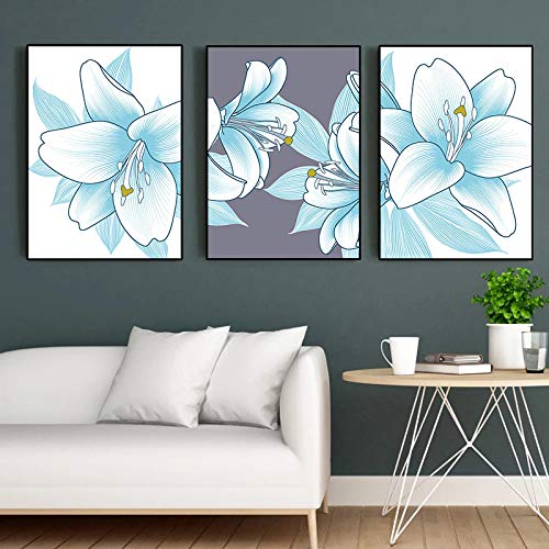 Affiche sur toile nordique plante fleur 60x80 cm lot de 3 pièces sans cadre pour salon