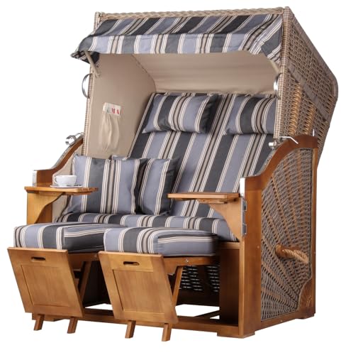 MR. DEKO Strandkorb 2-Sitzer Schleswig Volllieger...