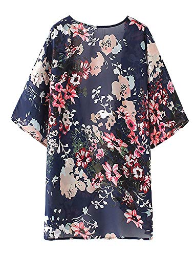 Image of Chunoy Women Short Sleeve Chiffon Kimono Beach Swimsuit Cover Up