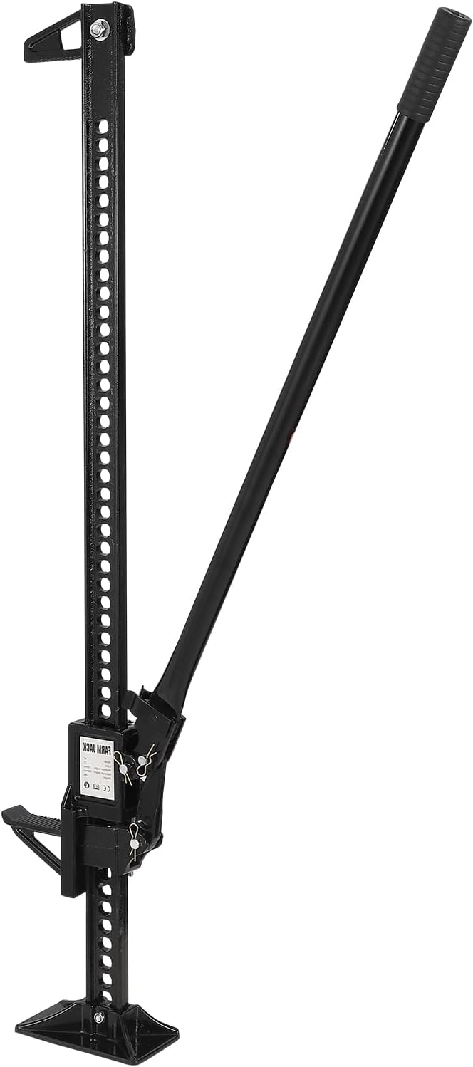 PioneerWorks High Lift Farm Jacks, 60 Inch Utility Ratcheting Off Road Jack, Heavy Duty 3 Ton (6600 Lb) Capacity Farm Jack for Tractor Truck Car, Black