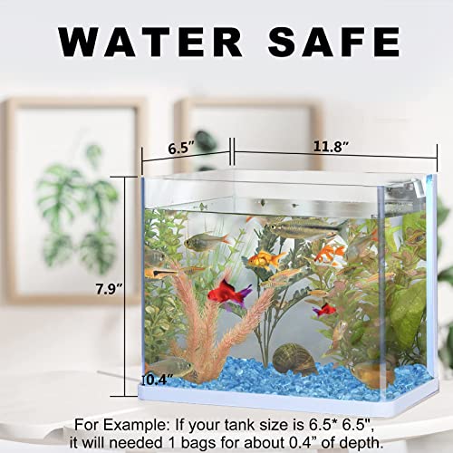 Image of Keedolla Aquarium Sea Glass Stones, 0.93LB Clear Glass Pebbles Marble Aquarium Fish Tank Rocks Gravel for Turtle Tank, Vase Fillers, Christmas Decoration - Light Blue
