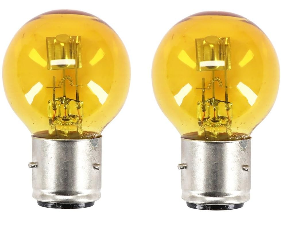 cyclingcolors 2x ampoule 6V 25/25W BA21D jaune moto cyclomoteur voiture