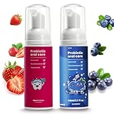 Fluoride Free Foam Kids Toothpaste - ELOTAME Natural Teeth Clean and Whitening Toothpaste with Strawberry and Blueberry Mint Flavor, Organic...