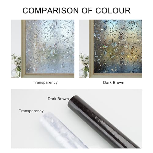 Image of CottonColors Window Privacy Film 35 inchx118 inch, 3D Rainbow Window Film