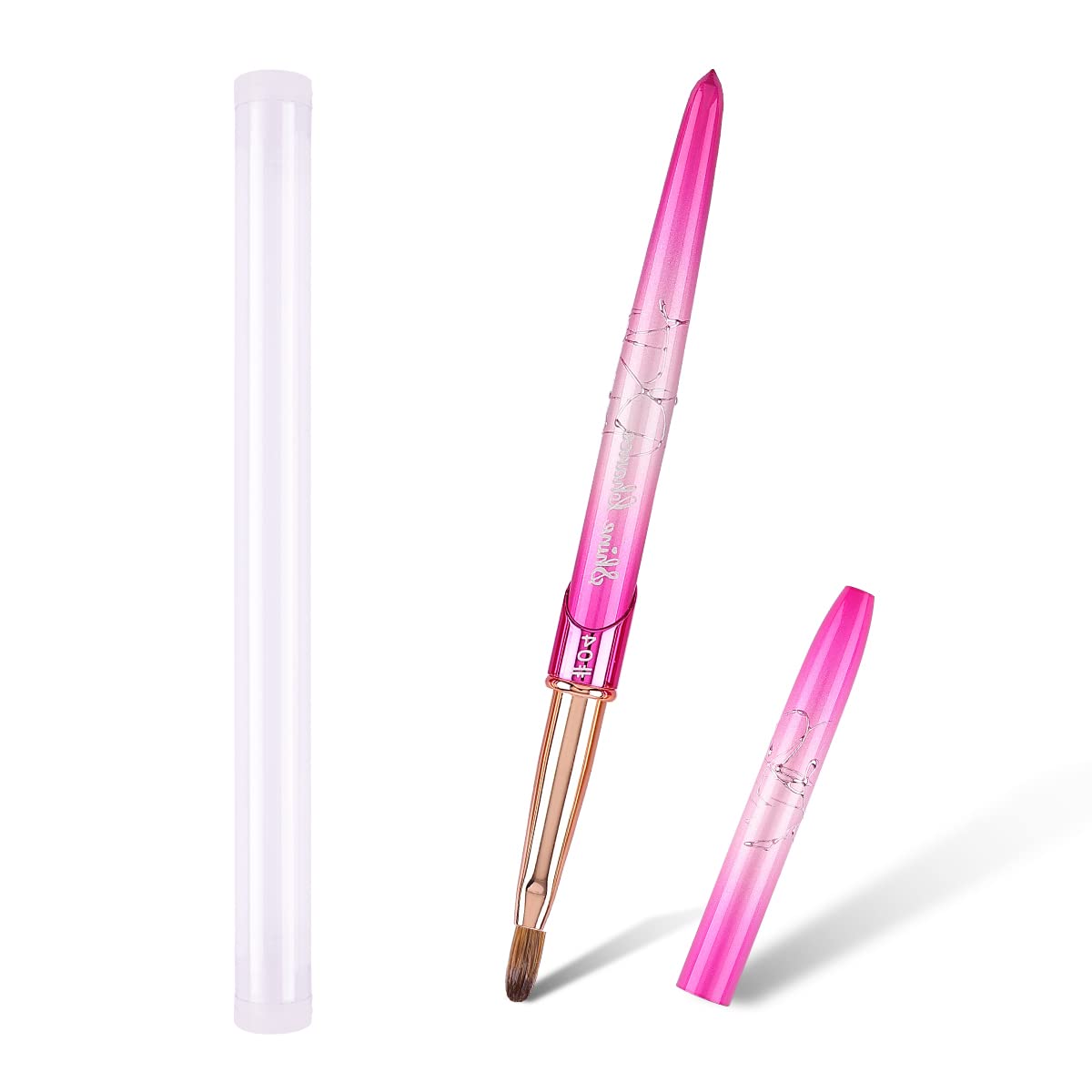 Acrylic Nail Brush Size 4, 100% Real Kolinsky Art Nail Brush for Acrylic Powder Application, Handmade Women Manicure Nail Extension Tool for Professional DIY Home Salon and Beginners