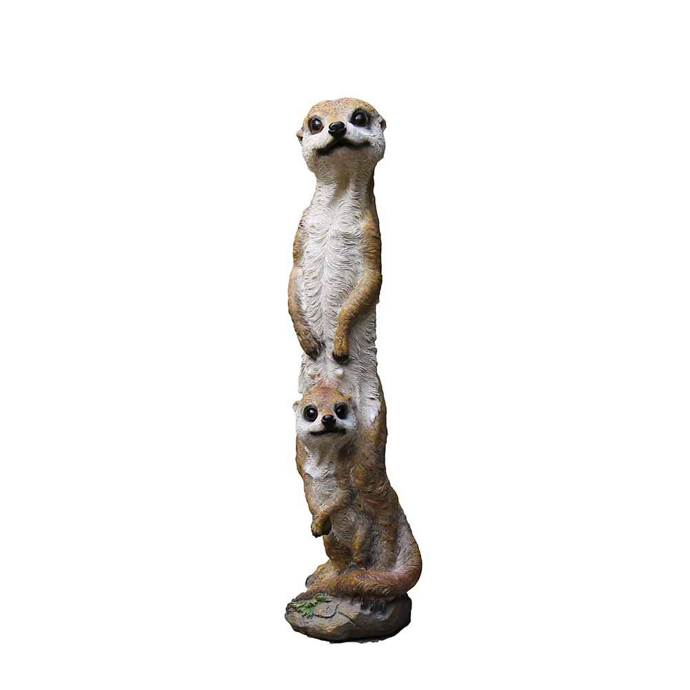 Suricate de jardin statuette pour une ambiance bucolique sur terrasse et pelouse