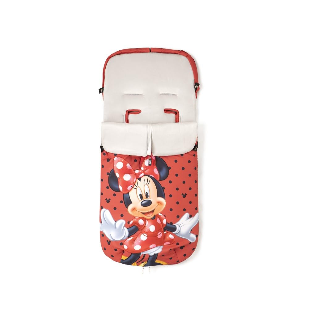 Interbaby Chanceliere Bebe Poussette Couverture Poussette Bebe Hiver, Doux | Sac de Couchage Poussette Bebe Détachable, Double Ouverture, Lavage Facile, Matériaux Antiallergiques, Minnie Topos