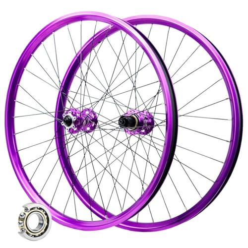 LPYDWZ Ruedas MTB 26 27,5 29 Pulgadas, Freno de Disco Aleación de Aluminio 142 MM Bicicleta Híbrida/Montaña Ruedas Delanteras y Traseras Moradas for 7-12 Velocidades(9 * 100MM/10 * 135MM,26 Inch)