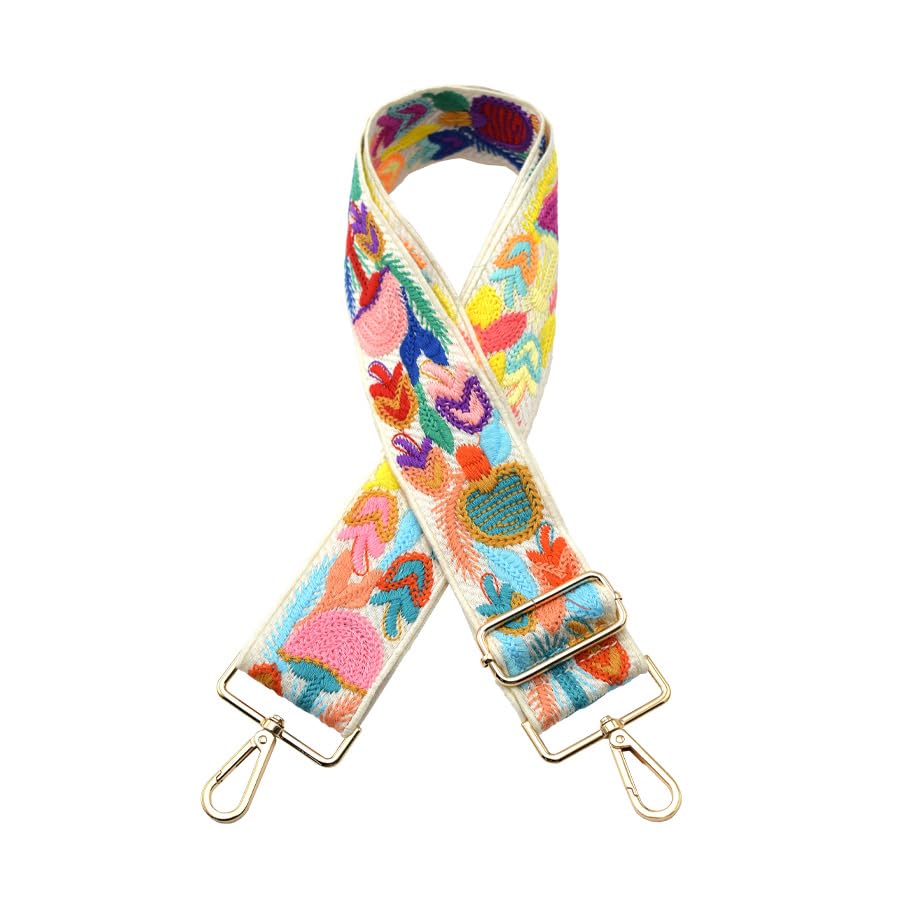 Image of Embroidered Purse Straps Replacement Crossbody Wide Adjustable Bag Straps | Thick Purse Strap for Crossbody Bags,Extra Long Strap,Cross Body Straps for Handbags,Bag Straps for Tote Bags,Shoulder Straps