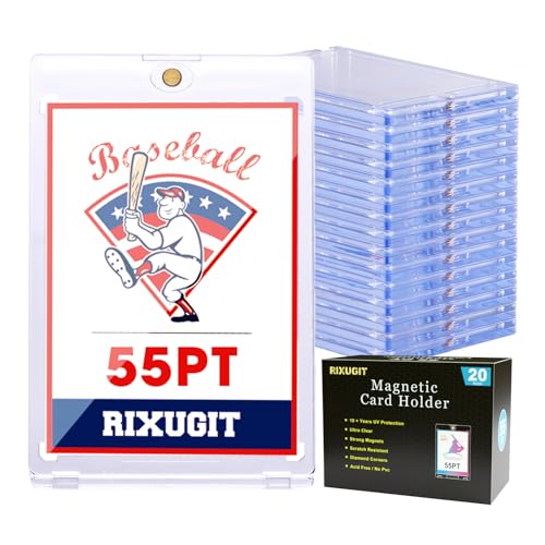 RIXUGIT 20 Pack 55pt One Touch Magnetic Card Holders for Trading Cards