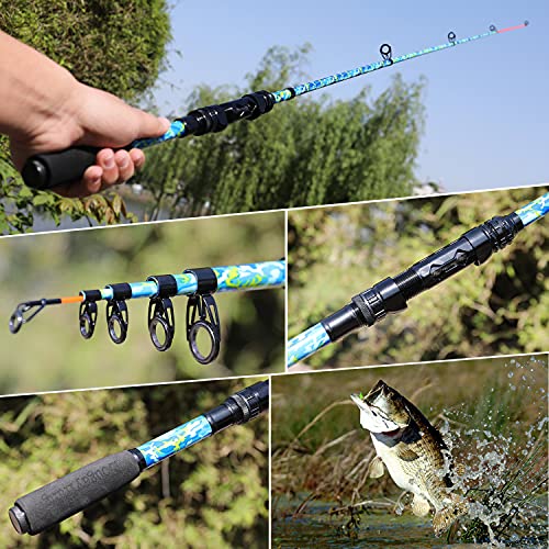Sougayilang 2021 Angelrute der neuen Generation, Junge Modetarnung Blue Fishing Pole & Luminous Tip Design, Teleskop… – Bild 8