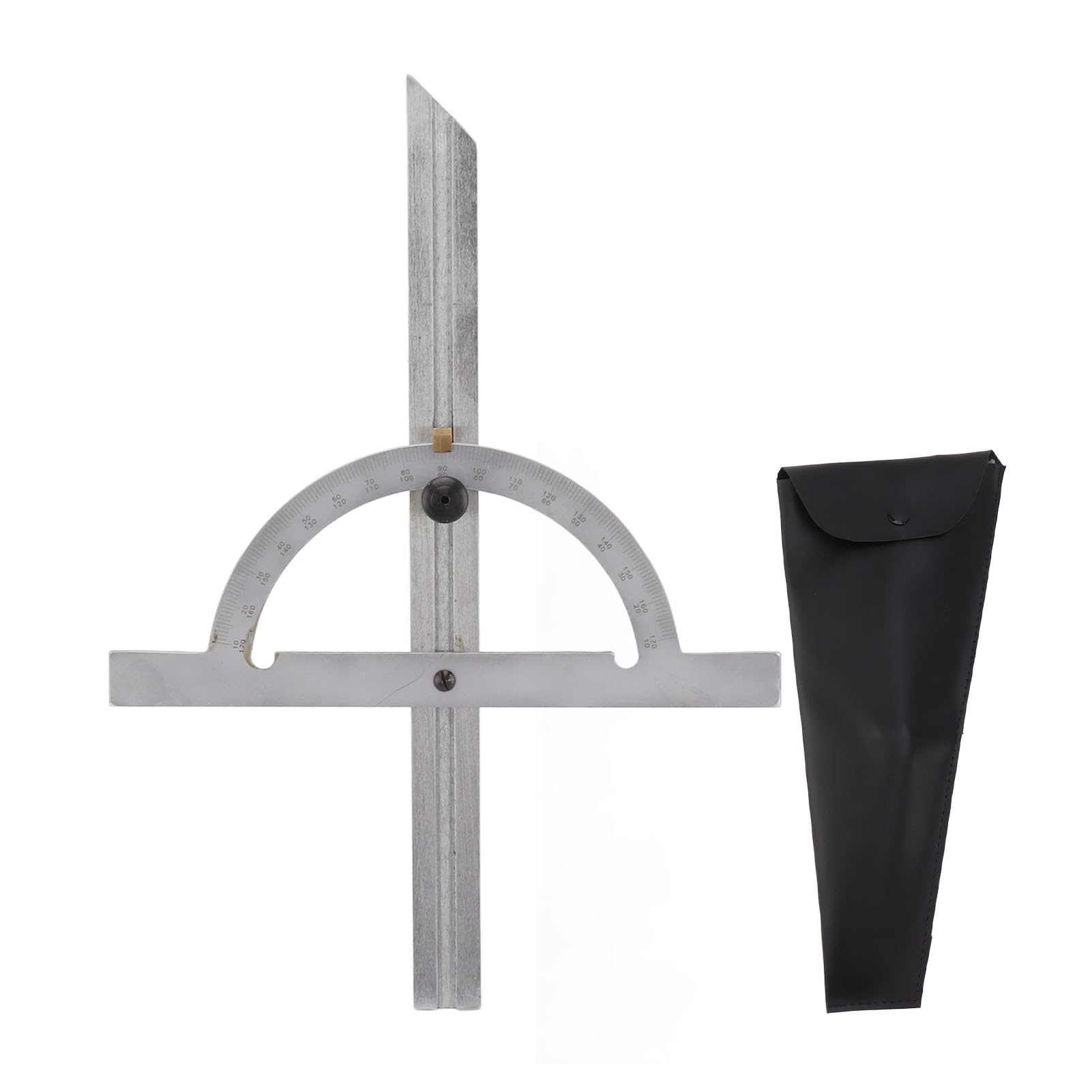 Goniometro per la lavorazione del legno Righello angolare regolabile portatile ad alta precisione in acciaio al carbonio di facile lettura 150 x 300 mm