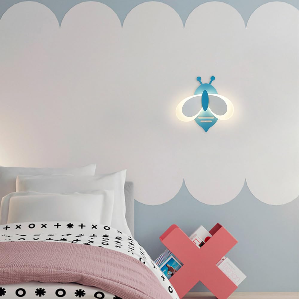 Kinkiet ścienny LED 8W do wnętrz, kinkiety akrylowe Creative Bee Oświetlenie ścienne, wystrój pokoju dziecięcego Lampka nocna Lampka ścienna 3 Regulowana temperatura barwowa Kinkiet do sypialni