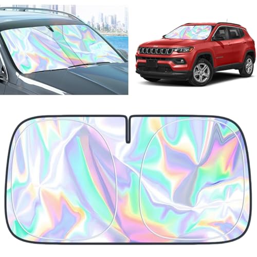 for Jeep Compass Windshield Sun Shade - Foldable Windshield Cover Sun Shade Compass...