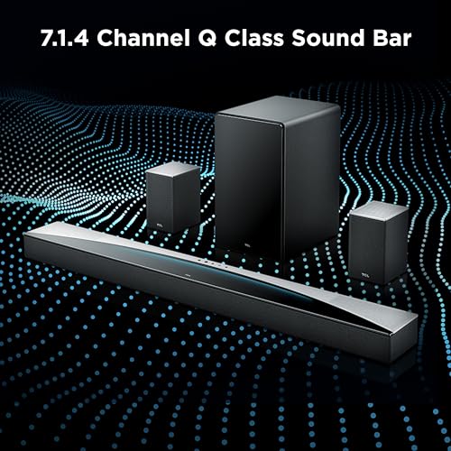 Image of TCL Q85H Q Class 7.1.4 Channel Sound Bar with Dolby Atmos, DTS:X, Ray Danz Technology, Wireless Subwoofer, Wireless Surround Speakers, and Bluetooth Music Streaming