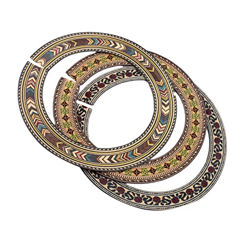 Juego de 3 rosetas con incrustaciones de madera para guitarra clásica, kit de luthier para guitarras...