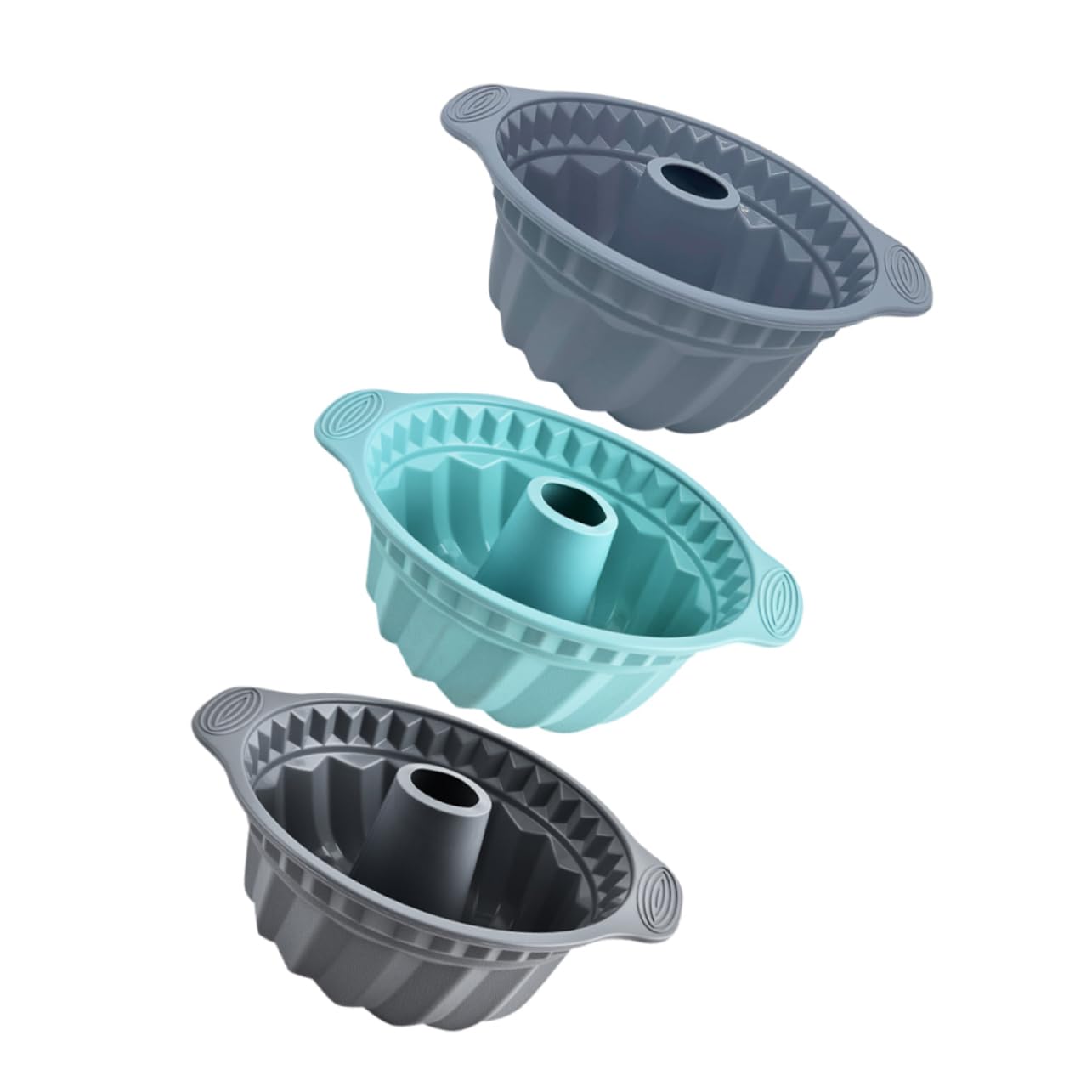 Mipcase 3piezas Moldes De Silicona Flexibles para Tartas y Pasteles Redondos Antiadherentes Adecuados para Lavavajillas