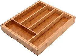 Mimo Style, Porta Talher Gaveta Extensivel de Cozinha EcoKitchen, Bambu, 42cm