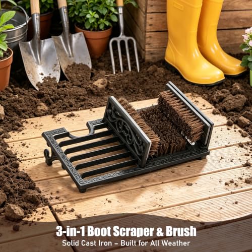 Cast Iron Boot Scrubber with Heel Remover & Brush by TICKCACY - Used condition - Image 4