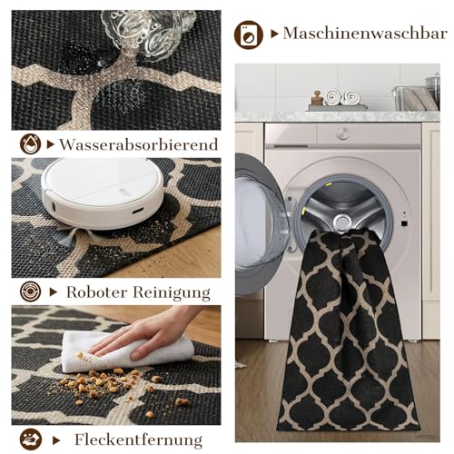 TUKDAK Weben Teppich Läufer Flur rutschfest 60x180cm, Waschbar Küchenteppich, Flurläufer Modern, Teppichläufer, Küchenläufer, Flur Teppich… – Ansicht 4