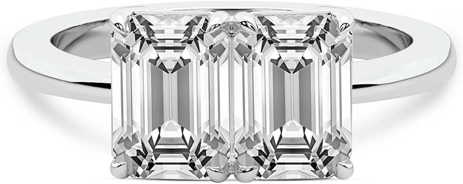 FRIENDLY DIAMONDS Toi Et Moi Lab Grown Diamond Ring For Women | 1 – 5 Carat Two Stone IGI Certified FG-VS Diamonds | Gold Or Platinum Diamond Ring