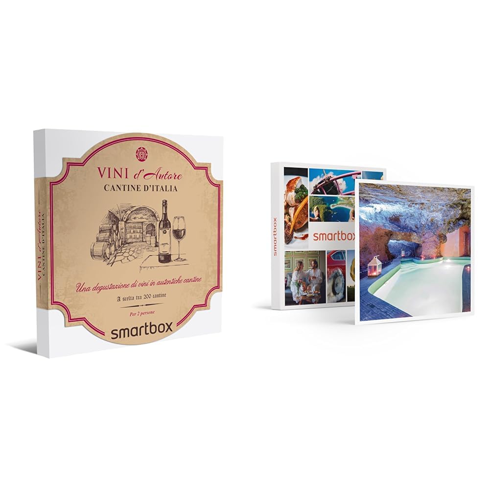 smartbox - Cofanetto Regalo Cantine d'Italia - Idea Regalo Originale - Una degustazione di Vini per 2 Persone & Cofanetto Regalo - Romantico Relax in Spa per Due - Idee Regalo Originale
