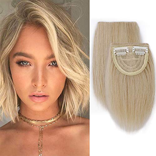 DeeThens Clips in Hair Piece Synthetic Short Straight Hair Piece Invisible Hairpin Hair for Thinning Hair Adding Hair Vo