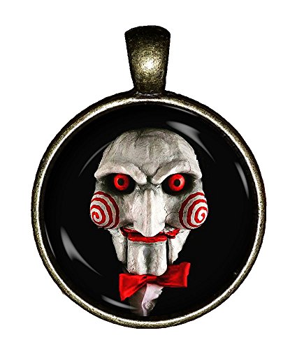 CHAOTICFASHION Jigsaw Necklace Handmade Saw Horror Movie Doll Jewelry Pendant Charm Gifts