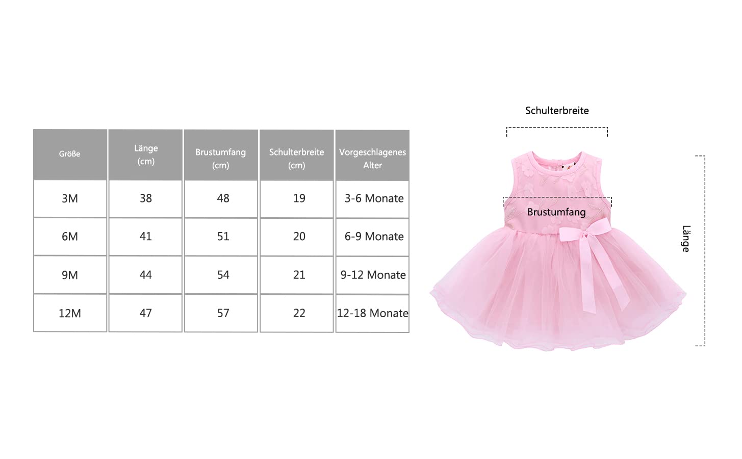 famuka bebé niña Vestido bebé Bautizo Vestido Boda Boda cumpleaños Bautizo Vestido Princesa Vestido