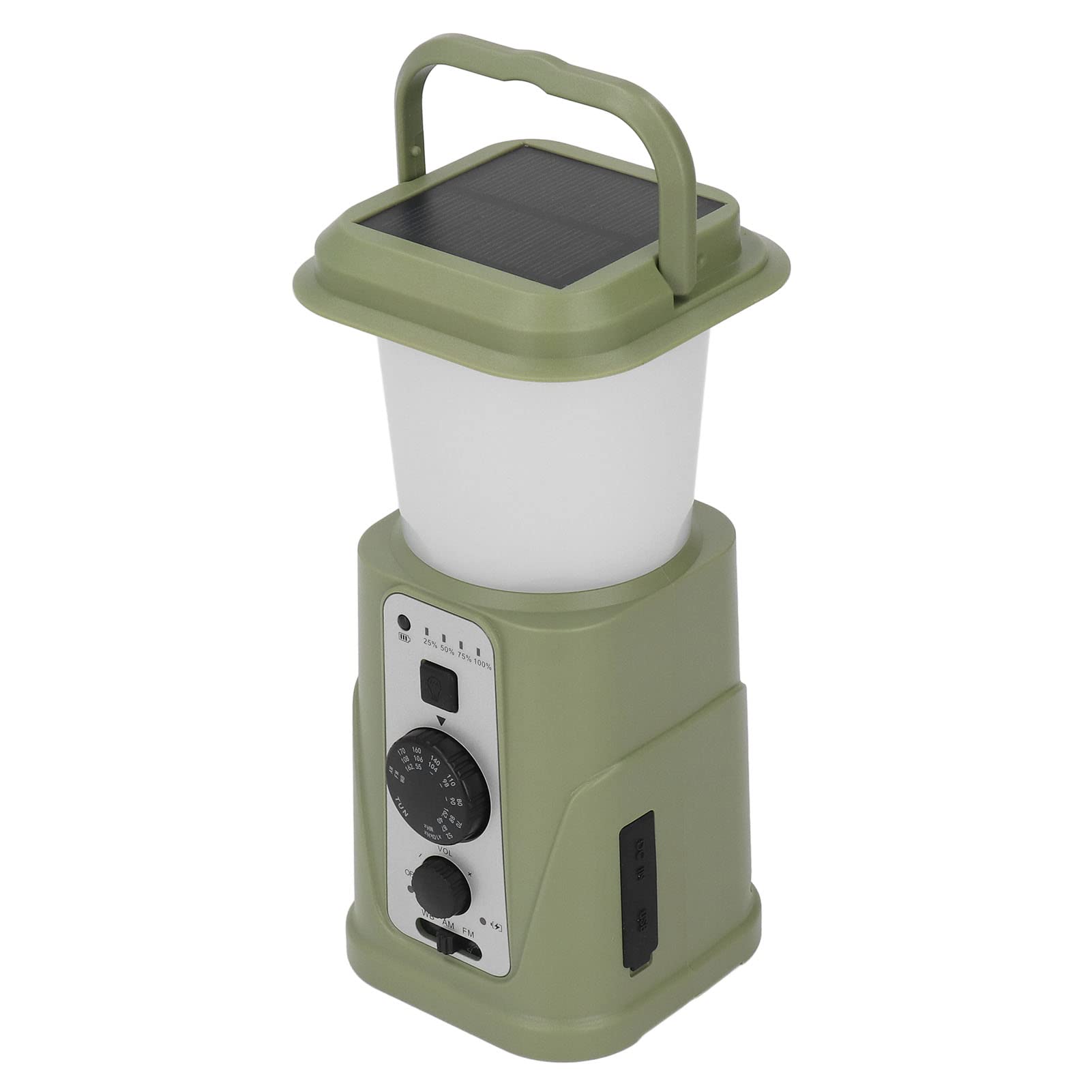 Handkurbel-Solar-Camping-Laterne mit 5000 MAh Power Bank, 2 A Telefon-Lade-Radio-Taschenlampe für das Überleben Im Notfall Im Freien (Grüne US-Version 5000 mAh)