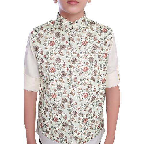 Image of CHARCHIT Boys Printed Nehru Jacket and Shirt