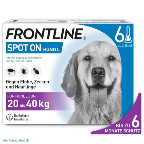 FRONTLINE SPOT ON gegen Zecken und Flöhe bei Hunden 6 Stk. (20-40kg)