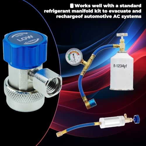 Image of BFXM R134a Quick Coupler Adapter, Car Refrigerant Adapter, High and Low Pressure Fittings for Evacuation and Recharging of R134a Automotive Air Conditioning Systems, 1 /4 inch Flares, Set of 2