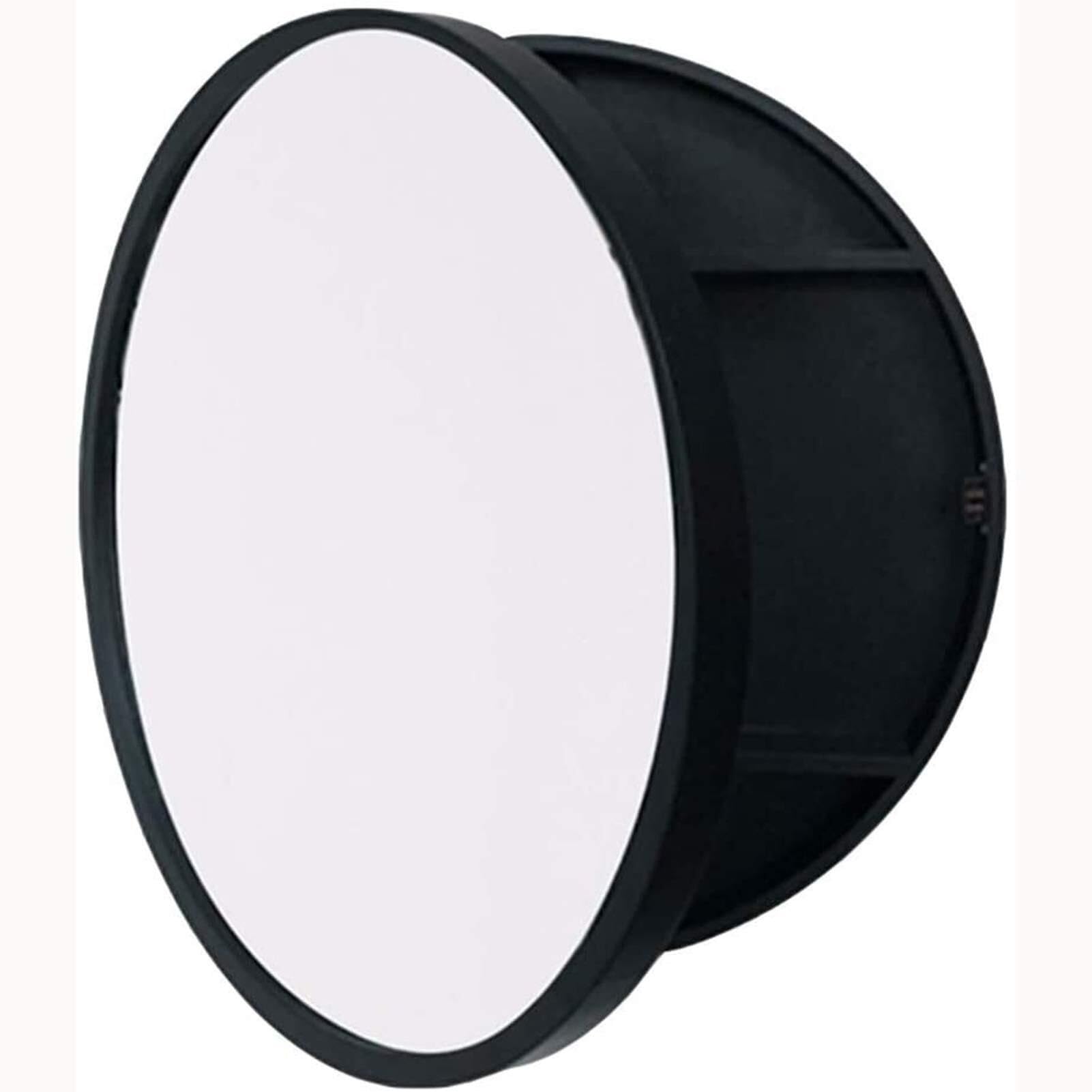 Espejos de baño de Madera Maciza - Espejo de tocador Grande corredizo montado en la Pared con función de Almacenamiento for Muebles - Espejo de Pared Redondo(Black,60cm)