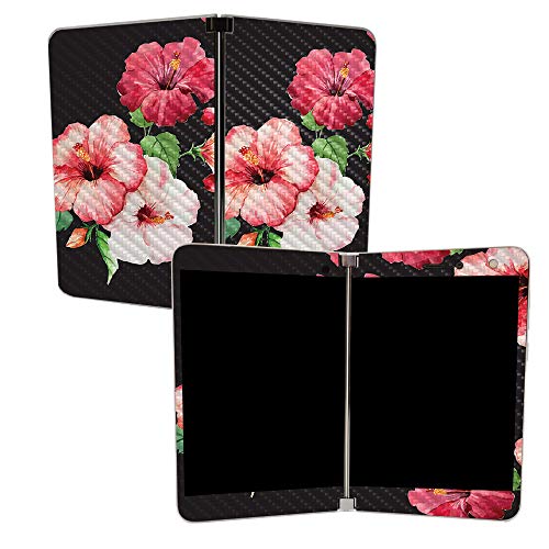 Image of MIGHTY SKINS MightySkins Carbon Fiber Skin for Microsoft Surface Duo - Hibiscus | Protective, Durable Textured Carbon Fiber Finish | Easy to Apply, Remove, and Change Styles | Made in The USA