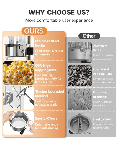 Image of 16 Oz Commercial Popcorn Machine, Large Countertop Popcorn Maker, 1440 W, Movie Theater Tabletop Pop Corn Machine with 3-Switch Control & Steel Frame Tempered Glass Doors, Black