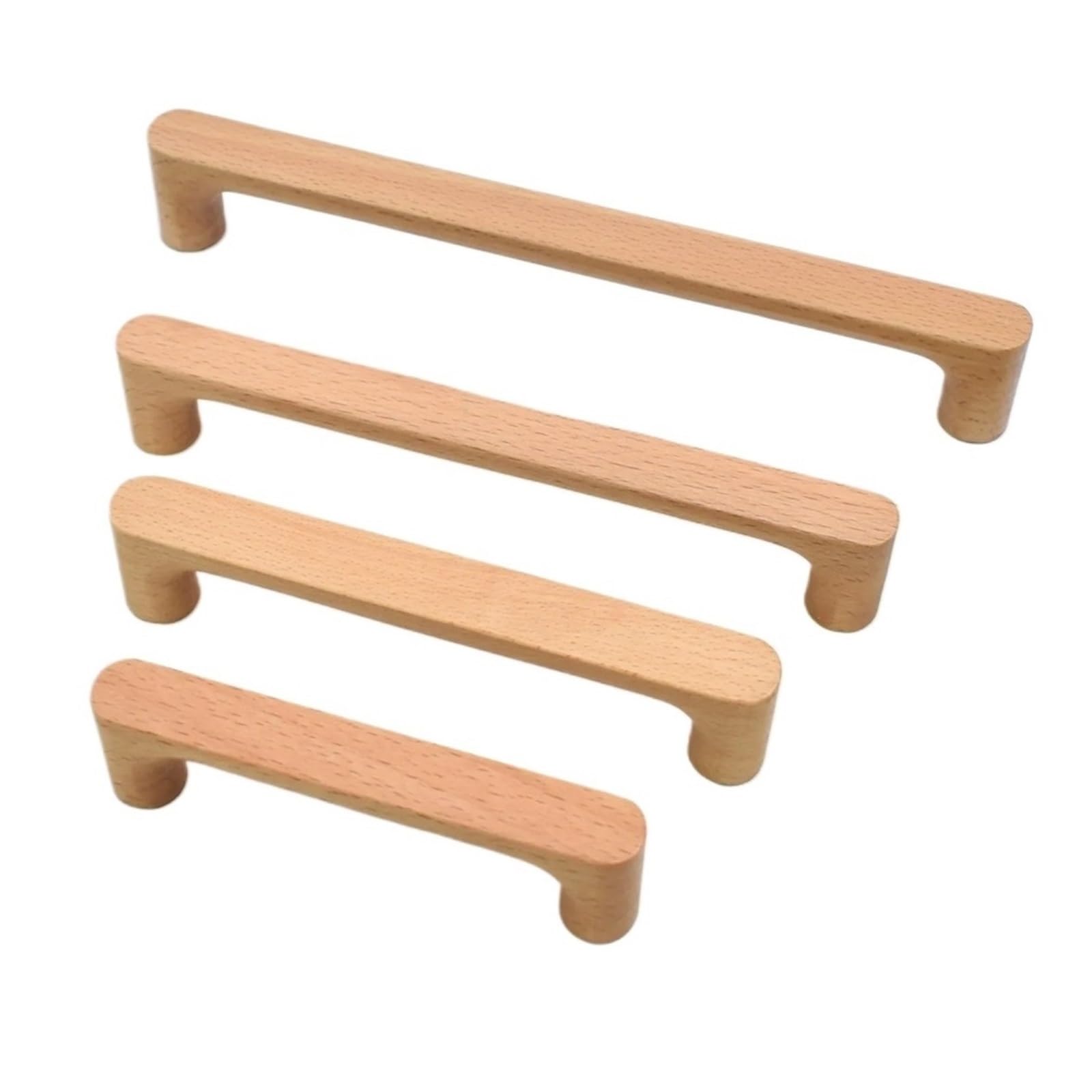 Tiradores para muebles de cocina 20 tiradores de madera for armarios, puertas cocina maciza, tocador(Beech-C128mm)