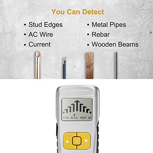 AOM Stud Finder Wall Scanner 4 in 1 Stud Detector Center Edge Finding Stud Locking With Stud Sensor Wood Metal Live AC Wire for Hang TV Mounts